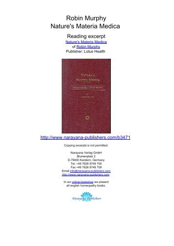 Robin Murphy Nature's Materia Medica - Narayana Publishers