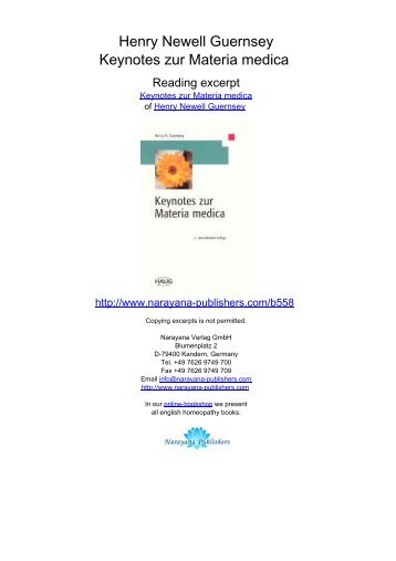 I Verzeichnis der Arzneimittel - Homeopathy books, Narayana ...