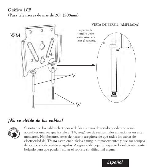 Manual de instalaciÃƒÂ³n para equipo de soporte de pared ... - Bell'O