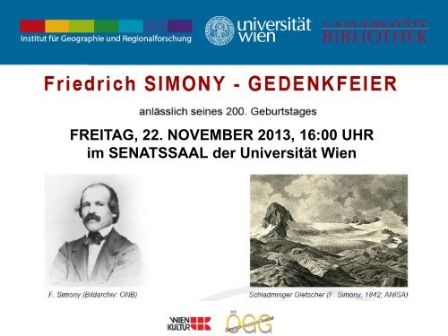 Friedrich SIMONY - Institut für Geographie und Regionalforschung