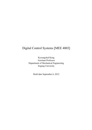 Digital Control Systems [MEE 4003] - Kckong.info