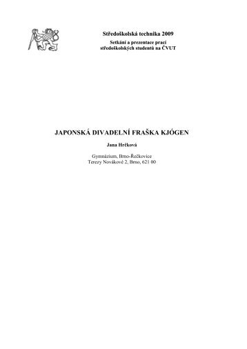 JaponskÃ¡ divadelnÃ­ fraÅ¡ka kjÃ³gen (Jana HrÄkovÃ¡)