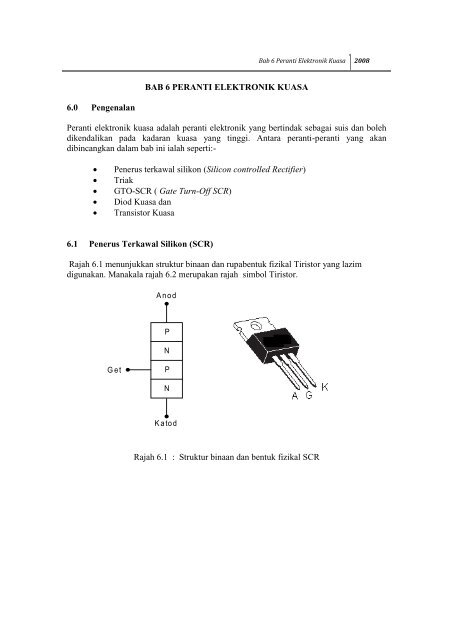 BAB 6 PERANTI ELEKTRONIK KUASA 6.0 Pengenalan Peranti ...