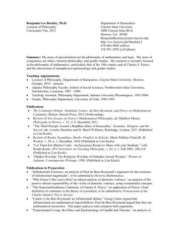 Curriculum Vitae - Clayton State University