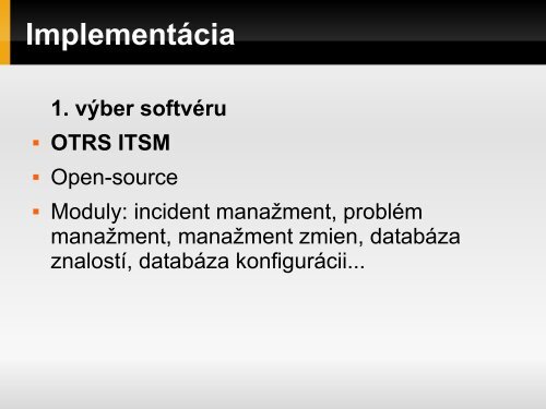 ManaÅ¾ment IT sluÅ¾ieb na FEI STU v Bratislave podÄ¾a zÃ¡sad ITSM/ITIL