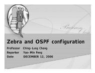 Zebra and OSPF configuration