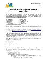 Bericht zum siebenten Mauerbacher Bürgerforum am 23. Februar 2013 ...