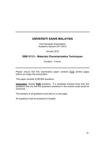 UNIVERSITI SAINS MALAYSIA - ePrints@USM