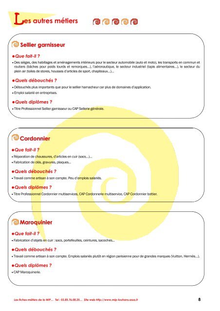 Fiche mÃ©tier - MIP de Louhans