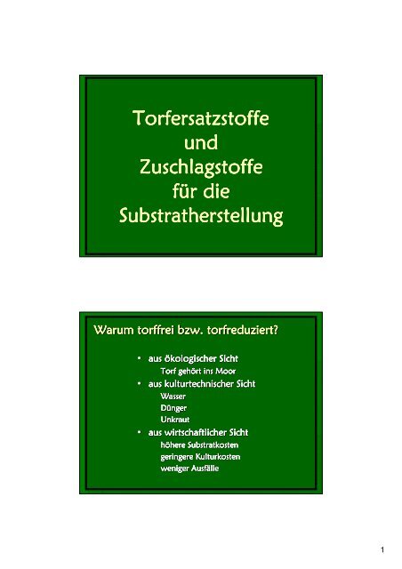 Torfersatzstoffe und Zuschlagstoffe für die ... - Natur im Garten