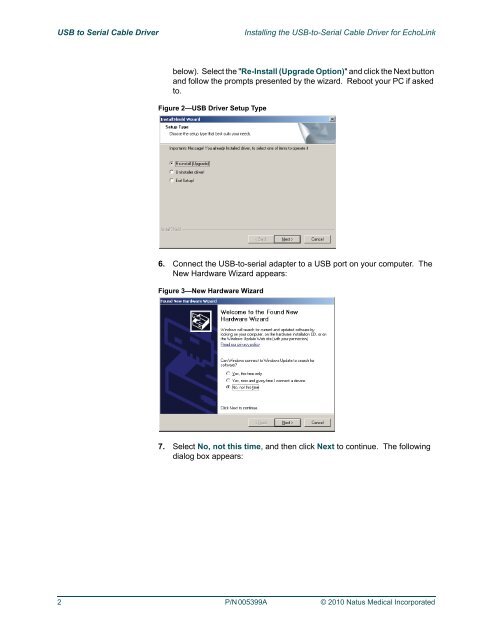 Usb to serial cable driver - Natus Medical Incorporated