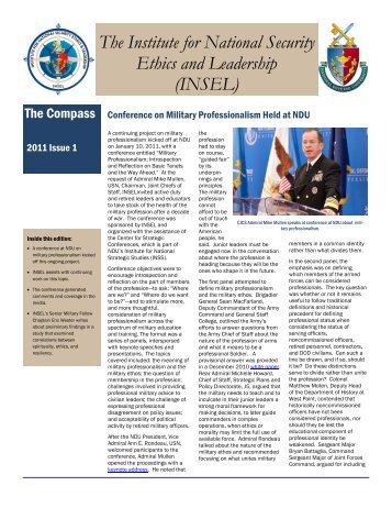 The Institute for National Security Ethics and Leadership (INSEL)