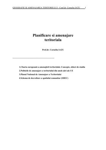 Planificare si amenajare teritoriala - Centrul de Studii Europene