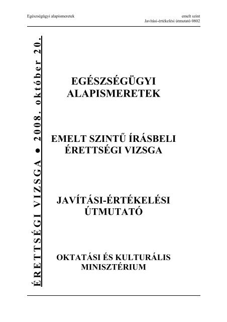 EGÉSZSÉGÜGYI ALAPISMERETEK