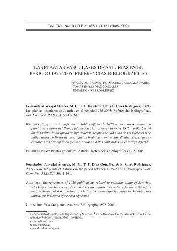 Las plantas vasculares de Asturias en el periodo 1975-2005