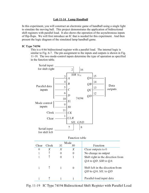 Lab 11-14 Lamp Handball In this experiment, you will construct an ...