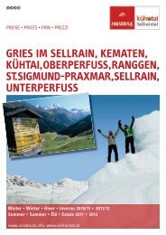 GRIES IM SELLRAIN, KEMATEN, KÜHTAI, OBERPERFUSS ...