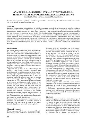 analisi della variabilita' spaziale e temporale della temperatura per ...