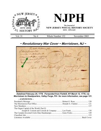 Morristown, NJ - New Jersey Postal History Society