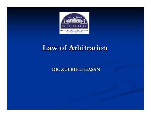 Arbitration in Islamic Law