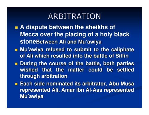 Arbitration in Islamic Law