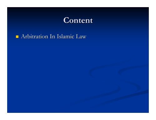 Arbitration in Islamic Law