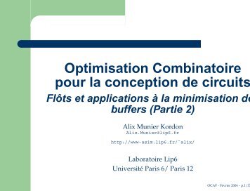 Minimisation de la surface des buffers - SoC - LIP6