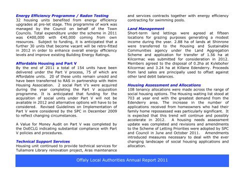 Annual Report 2011.pdf (size 6 MB) - Offaly County Council