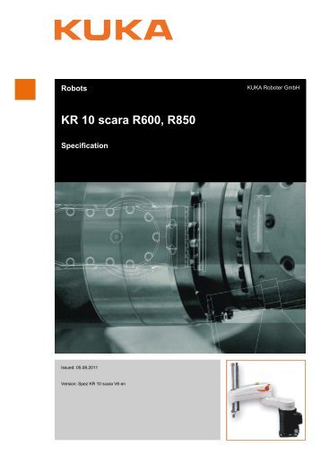 KR 10 scara R600, R850 - KUKA Robotics