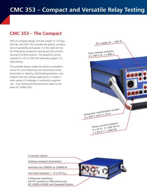 Omicron CMC 353 relay test system - Source