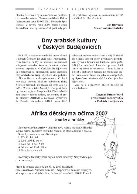 ÄÃ­slo 1/2007 (formÃ¡t Adobe PDF - 4.33 MB) - SpoleÄnost pÅÃ¡tel Afriky