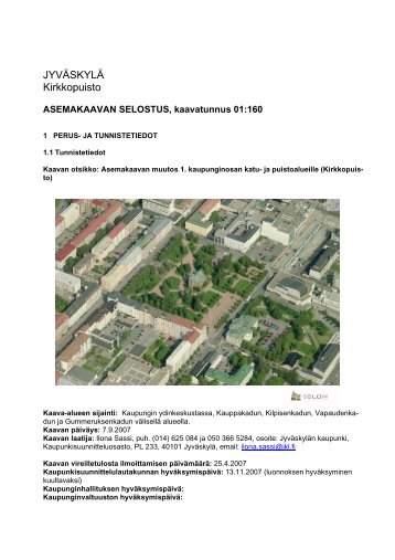 Kirkkopuiston asemakaavan selostus - JyvÃ¤skylÃ¤n kaupunki