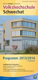 Volkshochschule schwechat Programm 2013/2014