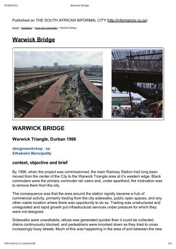 Warwick Bridge | File 1/3 | A4 | 3 pages - THE SOUTH AFRICAN ...