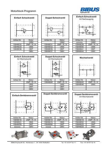 Motorblock-Programm - BIBUS HYDRAULIK AG