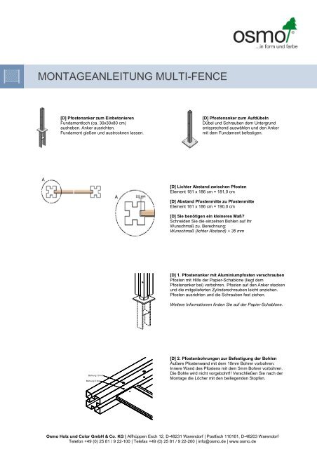 Montagehinweis - Osmo Holz und Color GmbH & Co. KG