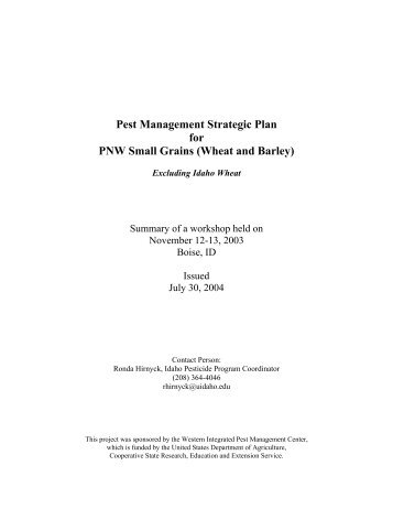 Pest Management Strategic Plan for PNW Small Grains (Wheat and ...