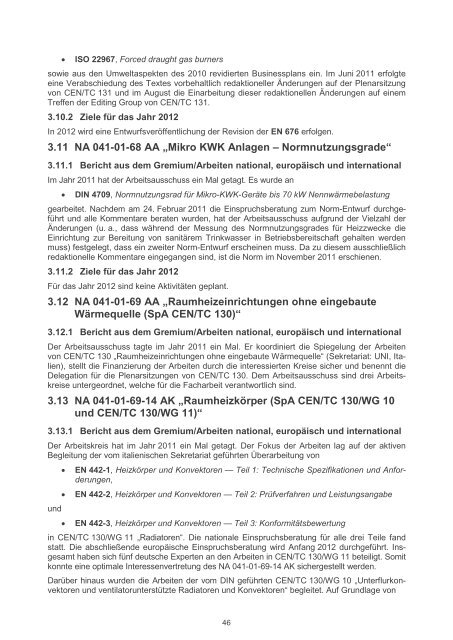 3 Berichte und Arbeitsergebnisse aus den nationalen, euro