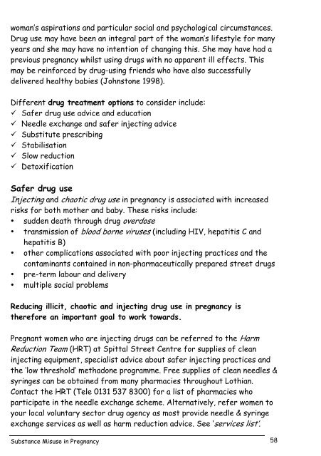 Substance Misuse in Pregnancy - NHS Lothian