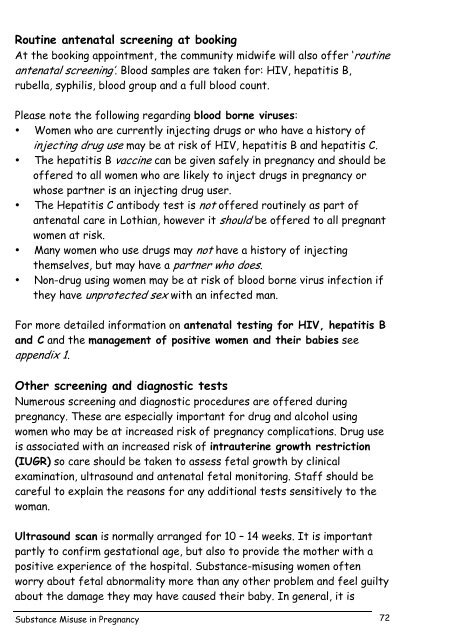 Substance Misuse in Pregnancy - NHS Lothian