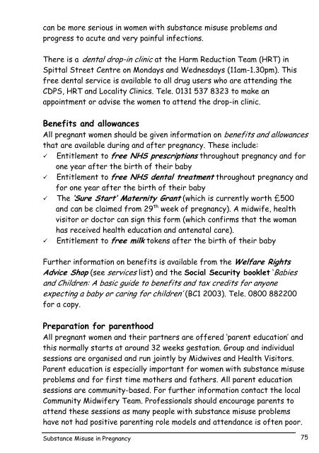 Substance Misuse in Pregnancy - NHS Lothian