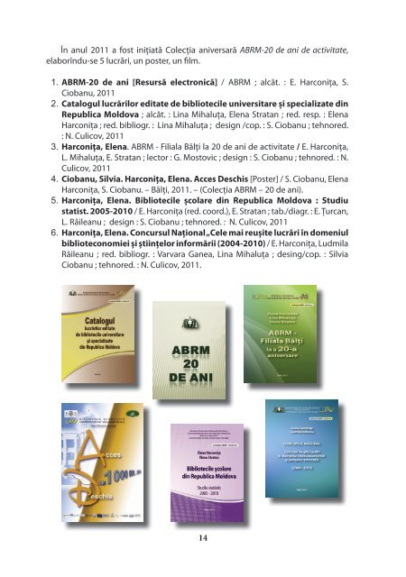 Filiala BÄlÅ£i la a 20-a aniversare - Biblioteca ÅtiinÅ£ificÄ a UniversitÄÅ£ii ...