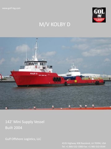 M/V KOLBY D - Gulf Offshore Logistics