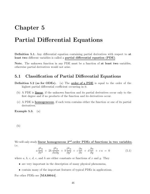 partial differential equations examples