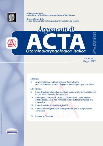 Argomenti di - Acta Otorhinolaryngologica Italica