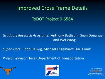 Investigating the Stability and Fatigue Behavior of Cross Frame Details