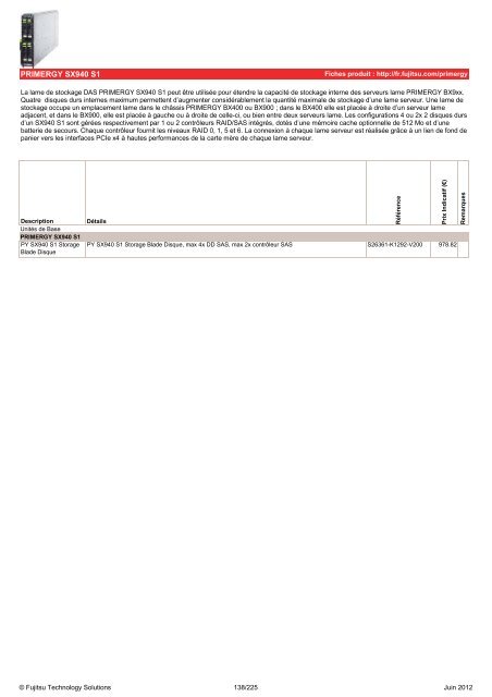 Tarif Fujitsu Technology Solutions - Icecat.biz