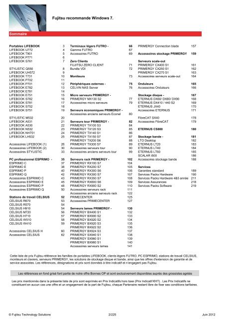 Tarif Fujitsu Technology Solutions - Icecat.biz