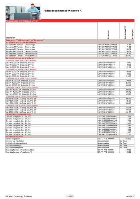 Tarif Fujitsu Technology Solutions - Icecat.biz