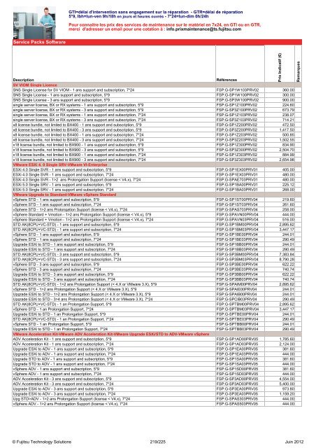 Tarif Fujitsu Technology Solutions - Icecat.biz